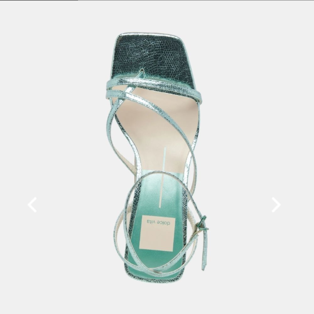 DOLCE VITA BAYLOR METALLIC BLUE TRAPPY SANDALS - Picture 2 of 10